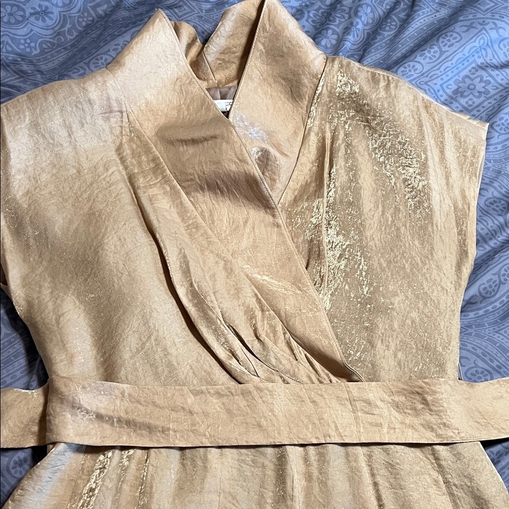 Evan Picone Gold Wrap Dress